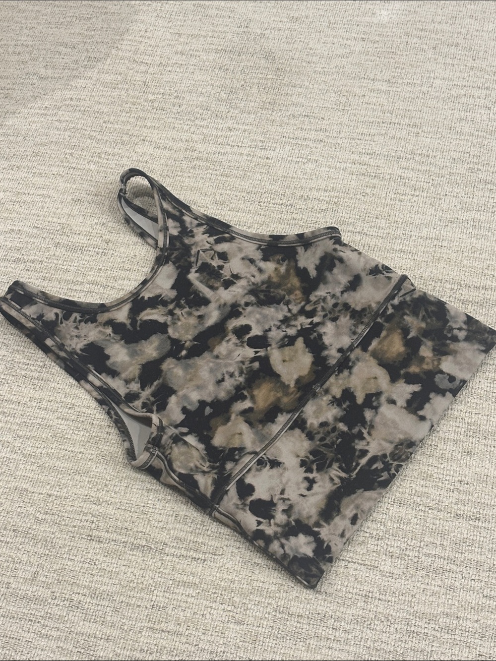 Lululemon Tie-Dye Scoop Neck Tank Top - Gray/Black
